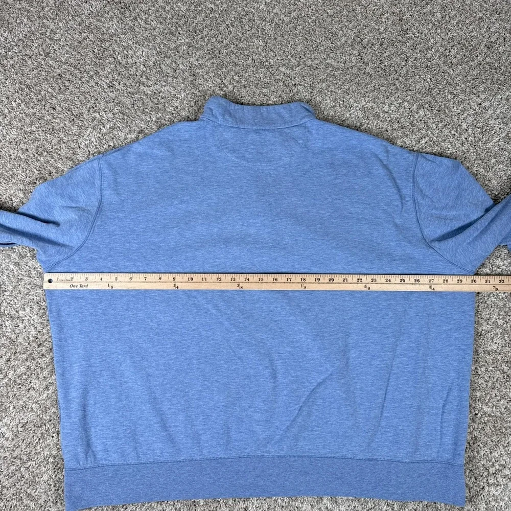 Polo Ralph Lauren Quarter Zip Mens 2XB Performance Pullover Heather Blue Sweater